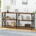 Rustic TV Console Table, Modern Long Entryway Table with Shelves, Industrial Sofa Table Behind Couch, 3 Tier Foyer Hallway Table