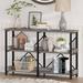 Industrial Sofa Console Table Behind Couch, Wood Metal Entryway Table with Shelves, Narrow 3 Tier Hallway Tables for Entry