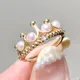 New Vintage Design Pearl Ring 14K Gold Filled Crown Many Real Natural Pearls Engagement Ring Female