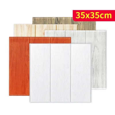10 stücke 3D Ziegel Wand Aufkleber DIY Für Wohnzimmer Schlafzimmer TV Wand Wasserdicht Selbst-Kleber Image