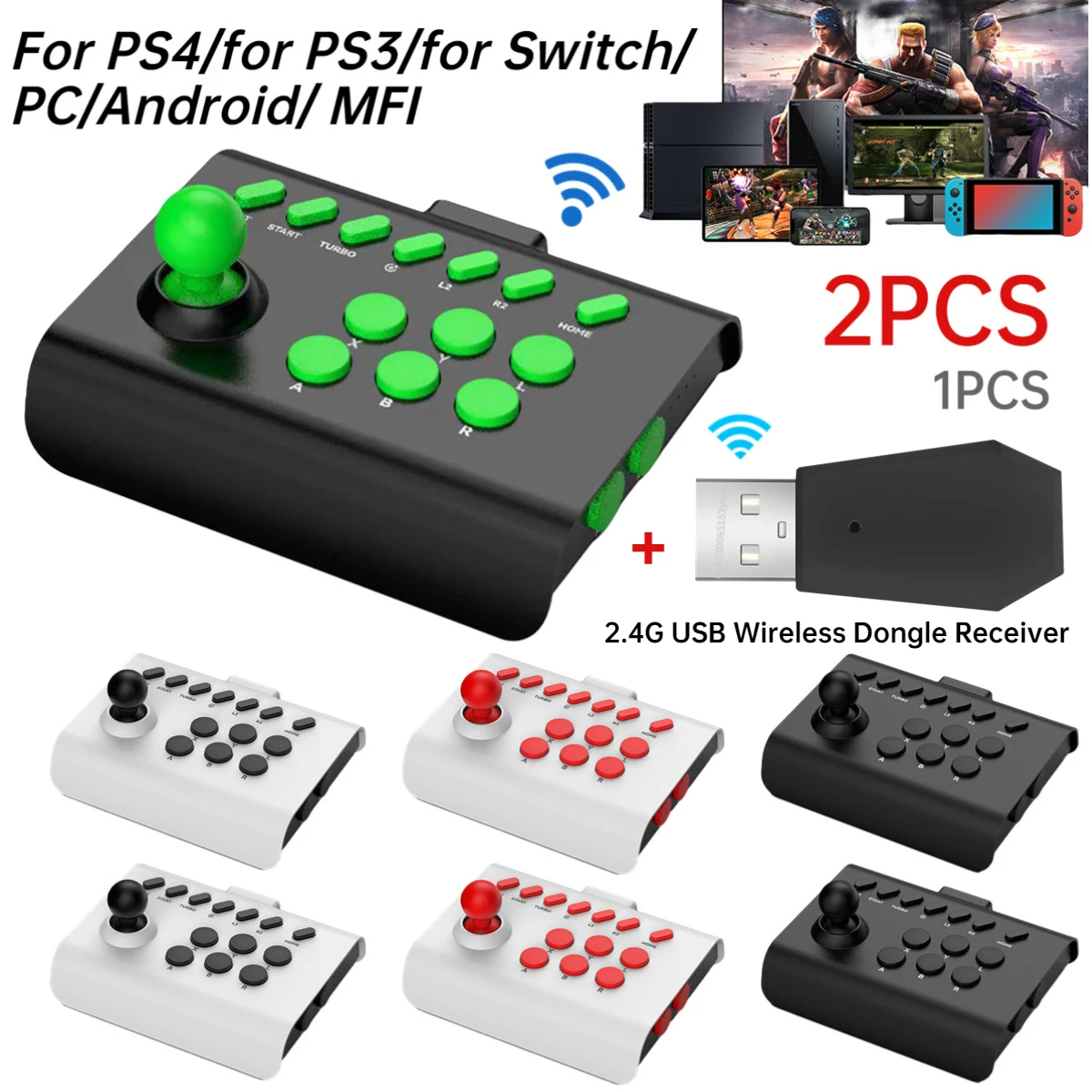 Kabel gebundener Spiel Joystick Retro Arcade Konsole Rocker Bluetooth Fighting Controller 2,4g Gaming Joysticks für Nintendo Switch/PS4/PS3