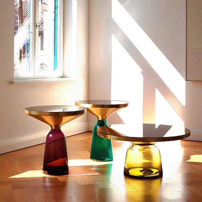 Deutsch Design Wohnzimmer Nachttisch, Sofa Beistell tisch, Couch tisch, Indoor rundes Glas, Nordic Light Luxus Couch tisch Image