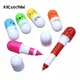 6 Pcs/lot Face Retractable Ballpoint Pen Blue Refill 0.5mm Pill Ballpen Kawaii Stationery Canetas