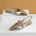 BaoYaFang oro argento scarpe da sposa da donna scarpe da sposa piatte di grandi dimensioni scarpe da
