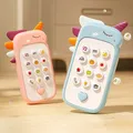 Baby Phone Toys Music Sound Machine Cartoon Telephone Soothe Sleep with Teether Electronic Learning
