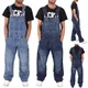 Herren Harajuku Mode Denim Arbeits hose lose Multi-Pocket Casual Workwear Hosenträger Overall Street