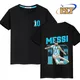 Messi doppelseitig bedrucktes T-Shirt Sommer Kinder kurz ärmel ige Casual Sports Top schwarze