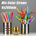 Pailles Kunststof Colorées en Plastique pour Boisson Bar ix Mariage Cuisine 6x100mm 500 à 260