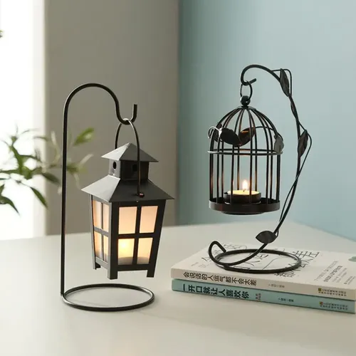 Kreative Vogelkäfig Kerzen lampe Aufhängung Design Eisen Kerzenhalter Ornamente haltbare hohle