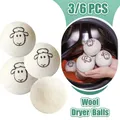 3/6PCS Wool Dryer Balls Fabric Virgin Reusable Softener Laundry 5cm Dry Kit Ball Practical Home