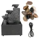 1pc Fountain Ornament Indoor Tabletop Fountain Water Feature LED Lights Statues Home Decor USB