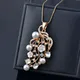 SINLEERY korean fashion Chains Flower Leaf Pendant Necklace For Women Rhinestone pearl necklace