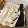 Wakamono pantaloni estivi da donna pantaloni Beige pantaloncini sportivi pantaloncini Casual larghi