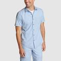 Eddie Bauer Men's Camano Short-Sleeve Shirt- Peak Blue - Size XL