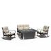 Lark Manor™ 4 Piece Complete Patio Set Synthetic Wicker/All - Weather Wicker/Wicker/Rattan in Gray/Black | Wayfair 9AE9E734826346E2BC5E50AA3E614E8B