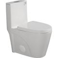 Heimo 15 5/8 Inch 1.1/1.6 GPF Dual Flush 1-Piece Elongated Toilet w/ Soft-Close Seat - Gloss in White | 30.71 H x 27.17 W x 15.55 D in | Wayfair