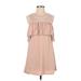 Alya Casual Dress - Mini Crew Neck Sleeveless: Pink Solid Dresses - Women's Size X-Small