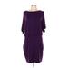 Moda International Casual Dress - DropWaist: Purple Solid Dresses - Women's Size Large