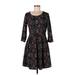 Pretty Young Thing Casual Dress - A-Line Scoop Neck 3/4 sleeves: Black Dresses - Women's Size Large