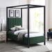 Meridian Furniture USA Kelly Canopy Bed Upholstered/Polyester in Green | 77 H x 78.5 W x 84.5 D in | Wayfair KellyGreen-K