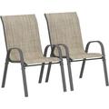 Rubbermaid Patio Dining Chairs Set Of 2, Outdoor Furniture Chairs, Breathable Seat Fabric & Alloy Steel Frame For Backyard, Porch, Garden | Wayfair