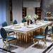 RARLON 9-Piece Light Luxury Rectangular Dining Set. Rectangular Dining Set Upholstered/Metal | 29.92 H x 35.43 W x 78.74 D in | Wayfair