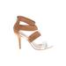 Rampage Heels: Strappy Stiletto Cocktail White Solid Shoes - Women's Size 10 - Open Toe