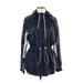 Adidas Track Jacket: Mid-Length Blue Print Jackets & Outerwear - Women's Size Large