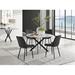 East Urban Home 4 - Person Dining Set Wood/Upholstered/Metal in Brown/White | 29.5 H x 47.2 W x 47.2 D in | Wayfair