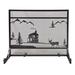 Millwood Pines Azilyn Fireplace Panel Screen Steel Fireplace Screen Steel in Black/Gray | 30.5 H x 39 W x 13.5 D in | Wayfair