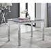 East Urban Home Tierra Modern Glass & Metal Extendable Dining Table Set & 4 Luxury Velvet Dining Chairs Upholstered/Metal in White | Wayfair