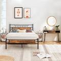 Trent Austin Design® Belteau Bedroom Set Bed Frame Nightstands & Desk Set Of 4 Wood/Metal in Black/Brown | 43.31 H x 54.57 W x 77.56 D in | Wayfair