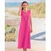 Appleseeds Women's Boardwalk Solid Sleeveless Maxi Knit Dress - Pink - 3X - Womens