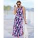Appleseeds Women's Boardwalk Knit Tropical Floral Maxi Dress - Multi - S - Misses