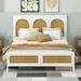 Bay Isle Home™ Laverne Bed Wood/Wicker/Rattan in White | 45.7 H x 56.4 W x 80.7 D in | Wayfair 165D2E1224E443B785C552A92237C5BE
