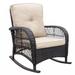 Winston Porter Reinout PE Rattan+Iron+Waterproof Fabric Outdoor Lounge Chair in Brown/Gray/Pink | 28.3 H x 35 W x 33 D in | Wayfair