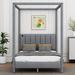 Winston Porter Rihonna Canopy Bed Upholstered/Canvas, Wood in Gray | 80.1 H x 55.5 W x 80.7 D in | Wayfair 84D0BA5BB6A5430DAE796935818CC937