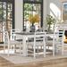 Red Barrel Studio® 7-Piece Wooden Dining Table Set ST000082 in White/Brown | Wayfair C230ABE16FA34A8C90A5F17D369FDB06