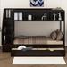 Harriet Bee Twin Over Full Bunk Bed w/ Shelfs, Storage Staircase & 2 Drawers in Black | Wayfair 9FD06F80923445B1BD12938589C712D9