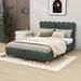 Charlton Home® Aveline Upholstered Platform Bed w/ Support Legs Upholstered in Green | 38.2 H x 55.9 W x 76.8 D in | Wayfair