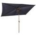 Ivy Bronx Lavasha 120" x 78" Rectangular Lighted Market Umbrella w/ Crank Lift Counter Weights Included in Blue/Navy | Wayfair