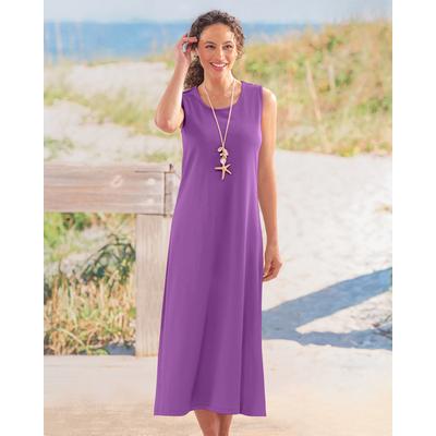 Blair Women's Boardwalk Solid Sleeveless Maxi Knit Dress - Purple - PM - Petite