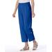 Blair Women's Captiva Button-Pocket Cropped Pants - Blue - 2X - Womens