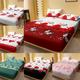 1pc Brushed Fitted Sheet (without Pillowcase), Soft Comfortable Butterfly Red Rose Print Bedding Mattress Protector, For Bedroom, Guest Room, With Deep Pocket, Fitted Bed Sheet Only
