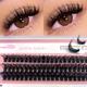 60pcs Cluster Lashes, 60/80d 0.07dd 12/14/16mm Big Curling Cluster Lashes, Individual False Eyelashes For Diy Lash Extensions, Long, Thick, And Natural-looking