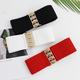 Golden Buckle Elastic Waist Belt For Women Wide Elastic Belt For Dress Coat For Women