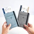 1pc Rfid Passport Holder, Thin Passport Wallet, Leather Surface, Multi Functional Wallet, Travel Passport Holder, Cute Card Holder