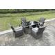 Pe Rattan Garden Dining Table Set Chair - Black | Wowcher