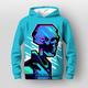 Garçon 3D 3D Print Sweat à capuche manche longue 3D effet Automne Hiver Actif Sportif Mode Polyester Enfants 3-13 ans Extérieur du quotidien Intérieur Standard