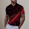 Étoile / Galaxie Homme Vêtement de sport 3D Imprimer POLO polo de golf Sport Loisir Course Gymnastique Polo piqué Manche Courte Col rabattu Polos Jaune Rouge Eté S M L Micro-élastique Polo à revers